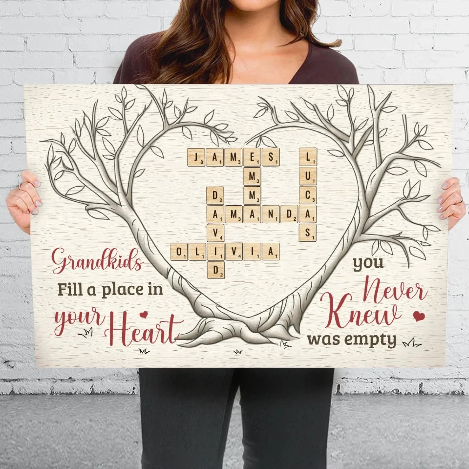 Grandkids Bring Joy To Every Corner Of Your Heart - Family Personalized Custom Horizontal Canvas - Gift For Grandma, Grandpa, Grandkid 4 Grandkids Bring Joy To Every Corner Of Your Heart - Family Personalized Custom Horizontal Canvas - Gift For Grandma, Grandpa, Grandkid - Image 4