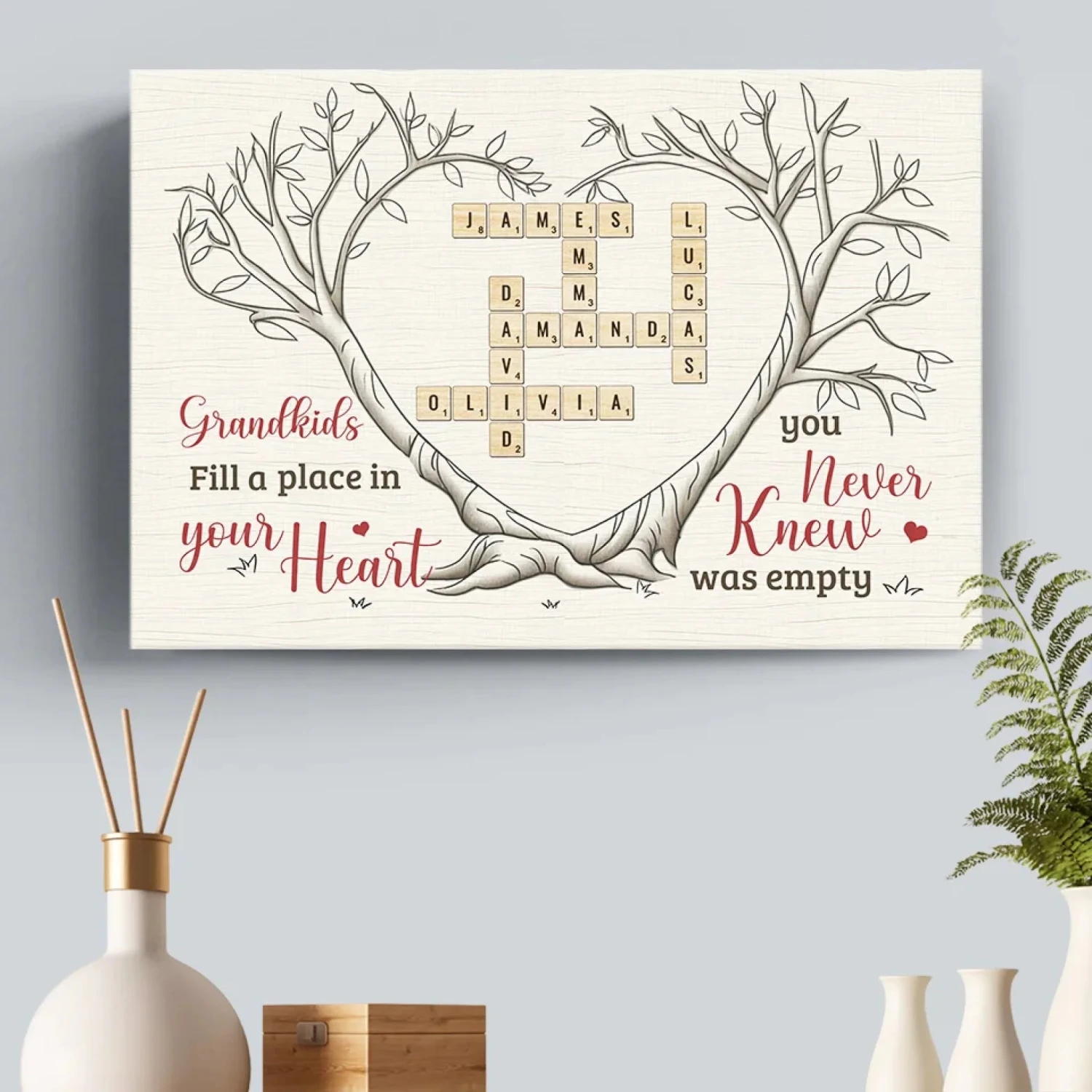 Grandkids Bring Joy To Every Corner Of Your Heart - Family Personalized Custom Horizontal Canvas - Gift For Grandma, Grandpa, Grandkid 7 Grandkids Bring Joy To Every Corner Of Your Heart - Family Personalized Custom Horizontal Canvas - Gift For Grandma, Grandpa, Grandkid - Image 7