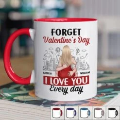 Love Is Sharing Your Popcorn And Your Bed - Couple Personalized Custom Accent Mug - Gift For Husband Wife, Anniversary