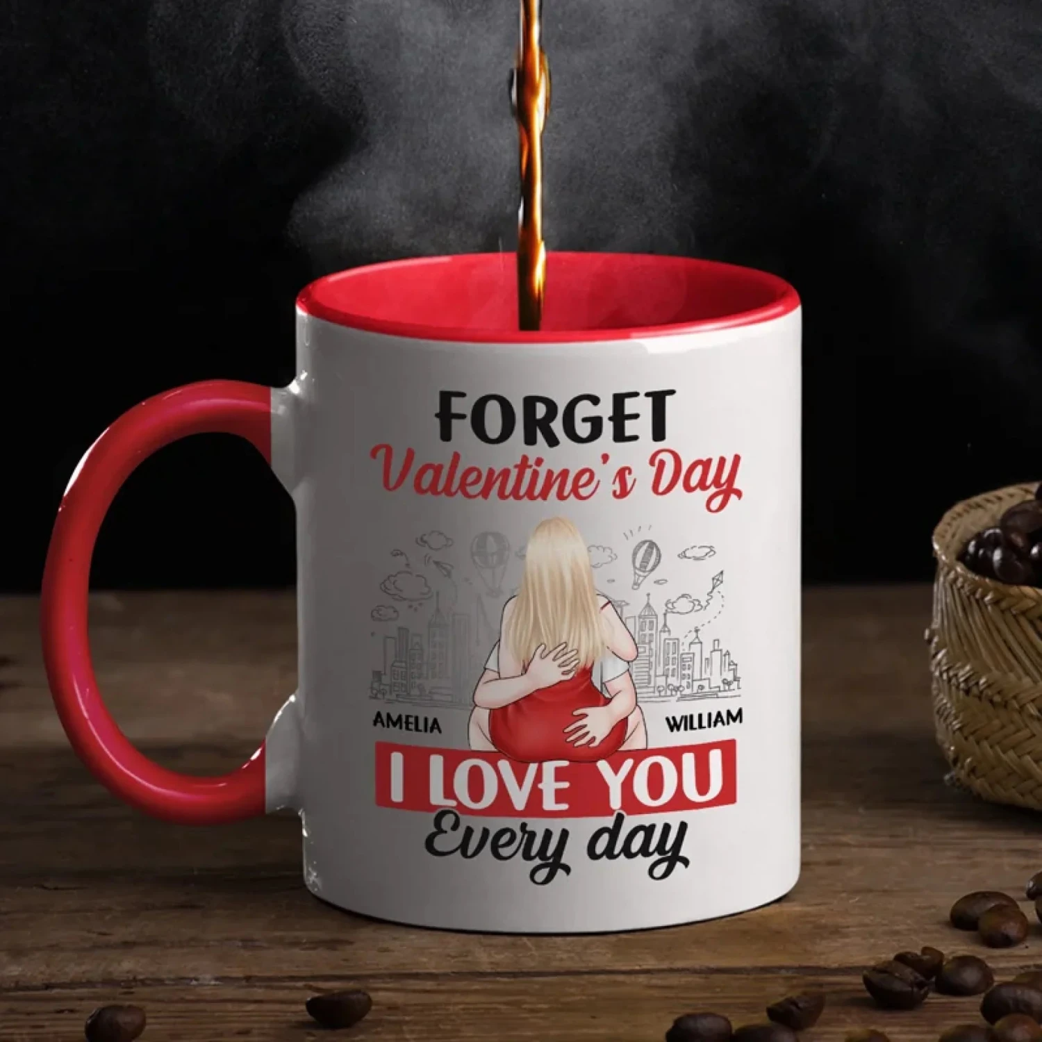 Love Is Sharing Your Popcorn And Your Bed - Couple Personalized Custom Accent Mug - Gift For Husband Wife, Anniversary 3 Love Is Sharing Your Popcorn And Your Bed - Couple Personalized Custom Accent Mug - Gift For Husband Wife, Anniversary - Image 3