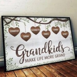 From A Grandma’s Roots Grows A Grandchild’s Dreams - Family Personalized Custom Horizontal Poster - Gift For Mom, Grandma -Pawfect House Store 678ee4e55688f