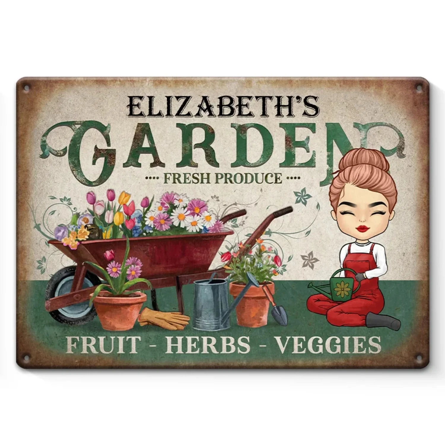 Fruit Herbs Veggies - Family Personalized Custom Home Decor Metal Sign - Gift For Yourself, Best Friends, Siblings, Family Members 1 Fruit Herbs Veggies - Family Personalized Custom Home Decor Metal Sign - Gift For Yourself, Best Friends, Siblings, Family Members