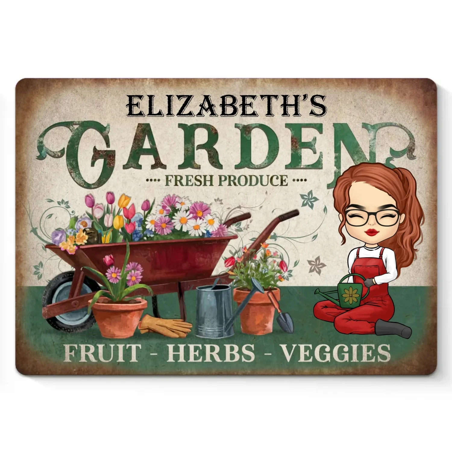 Fruit Herbs Veggies - Family Personalized Custom Home Decor Metal Sign - Gift For Yourself, Best Friends, Siblings, Family Members 2 Fruit Herbs Veggies - Family Personalized Custom Home Decor Metal Sign - Gift For Yourself, Best Friends, Siblings, Family Members - Image 2