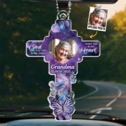 Custom Photo Deeply Love You - Memorial Personalized Custom Car Ornament - Acrylic Custom Shaped - Sympathy Gift For Family Members