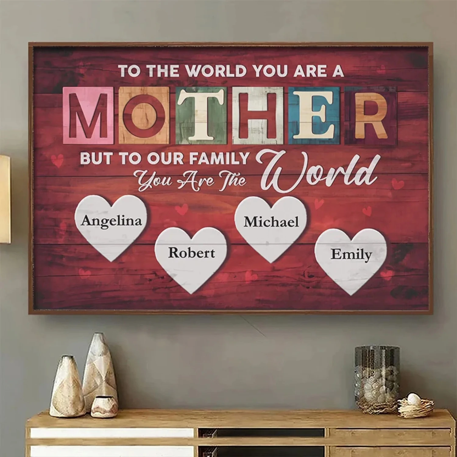 To A Child, A Mom Is The Whole World - Family Personalized Custom Horizontal Poster - Gift For Mom 3 To A Child, A Mom Is The Whole World - Family Personalized Custom Horizontal Poster - Gift For Mom - Image 3