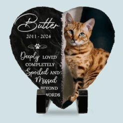 AMZ Memorial Personalized Custom Heart Shaped Stone With Stand - New Arrival, Sympathy Gift For Pet Owners, Pet Lovers, Memorial Stone