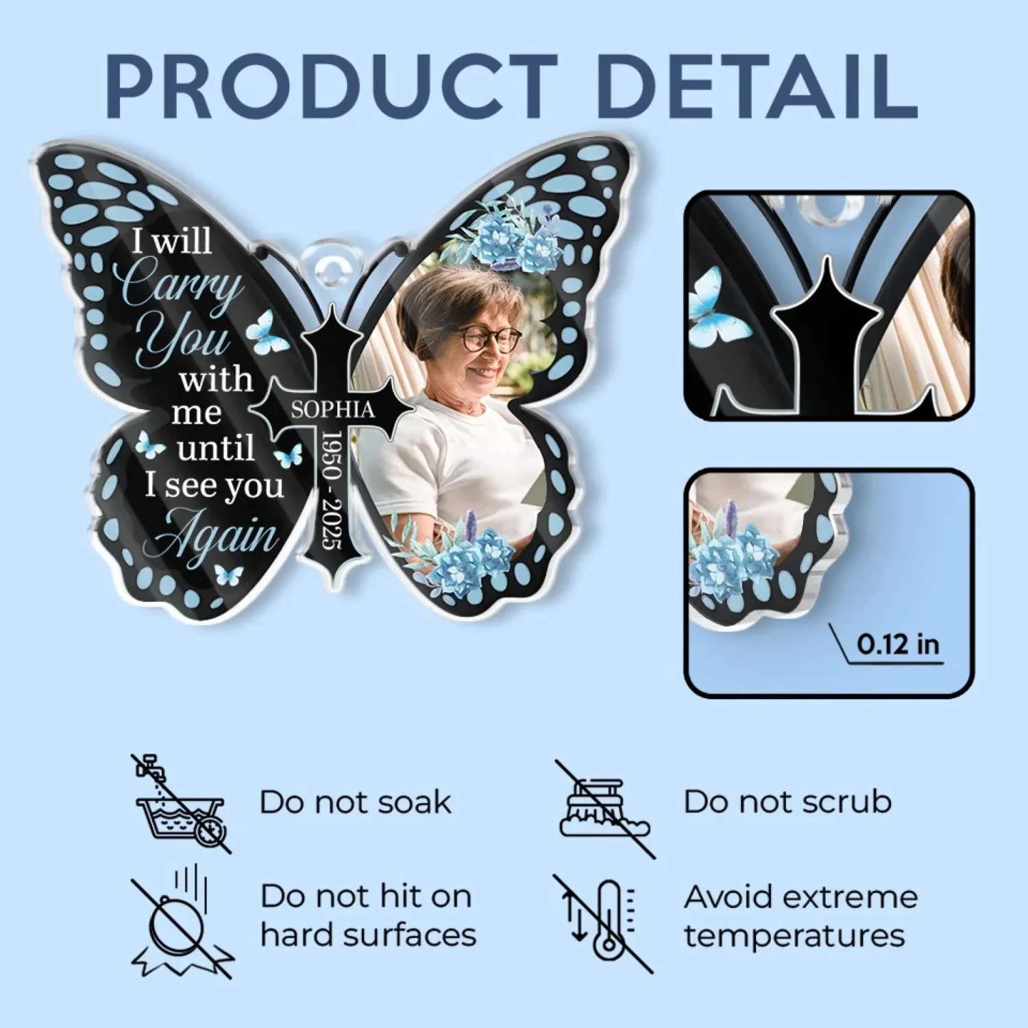 Custom Photo Carry You Wherever I Go - Memorial Personalized Custom Car Ornament - Acrylic Custom Shaped - Sympathy Gift For Family Members 5 Custom Photo Carry You Wherever I Go - Memorial Personalized Custom Car Ornament - Acrylic Custom Shaped - Sympathy Gift For Family Members - Image 5