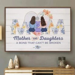 With My Mom, Every Moment Feels Like Home - Family Personalized Custom Horizontal Poster - Gift For Mom, Daughter -Pawfect House Store 678f2e61c9d1b