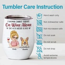 Happiness Is A Warm Puppy - Dog Personalized Custom Wine Tumbler - Gift For Pet Owners, Pet Lovers -Pawfect House Store 678f3d692fc00