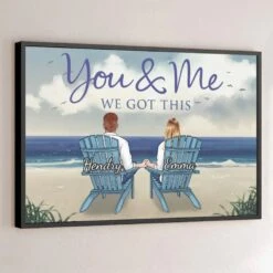 You're My Happy Place - Couple Personalized Custom Horizontal Poster - Gift For Husband Wife, Anniversary