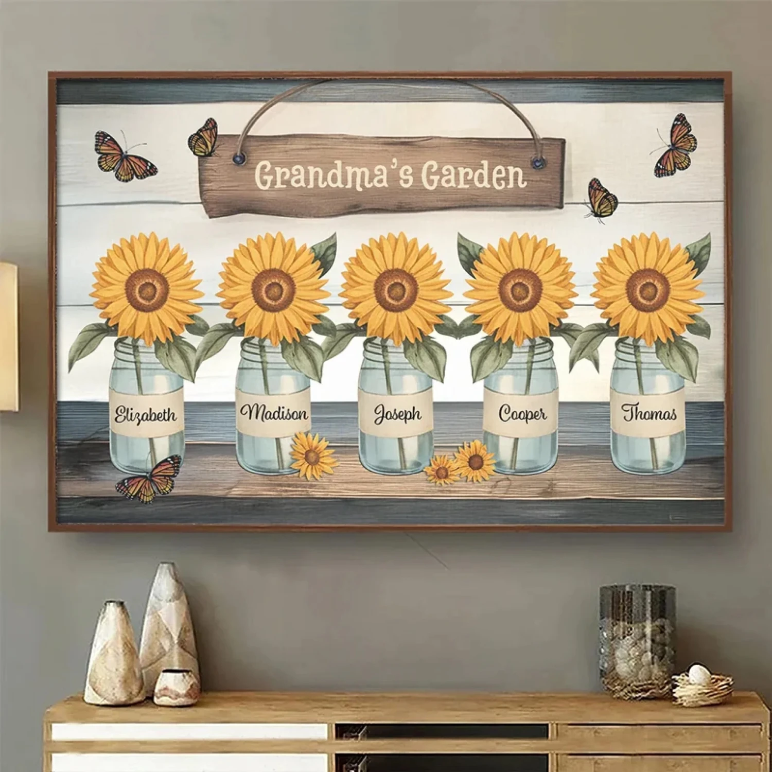 Happiness Is Blooming In Grandma’s Garden - Family Personalized Custom Horizontal Poster - Gift For Mom, Grandma 3 Happiness Is Blooming In Grandma’s Garden - Family Personalized Custom Horizontal Poster - Gift For Mom, Grandma - Image 3