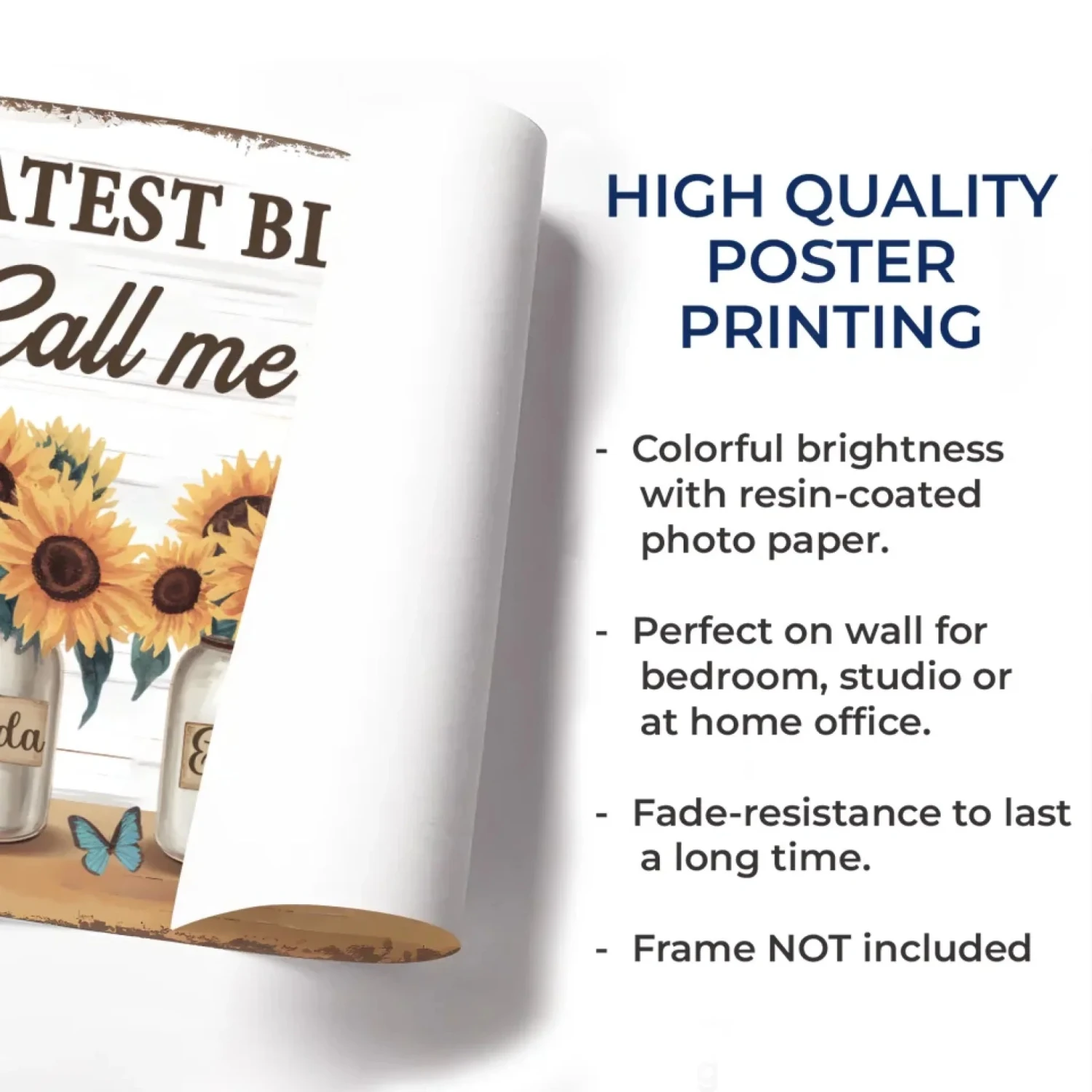 In Grandma’s Garden, Love Grows Wild And Free - Family Personalized Custom Horizontal Poster - Gift For Mom, Grandma 5 In Grandma’s Garden, Love Grows Wild And Free - Family Personalized Custom Horizontal Poster - Gift For Mom, Grandma - Image 5