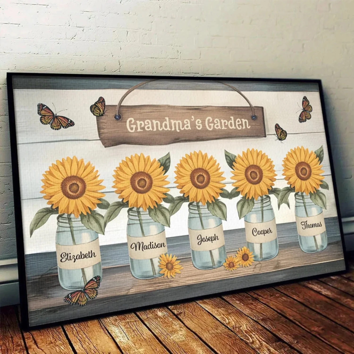 Happiness Is Blooming In Grandma’s Garden - Family Personalized Custom Horizontal Poster - Gift For Mom, Grandma 4 Happiness Is Blooming In Grandma’s Garden - Family Personalized Custom Horizontal Poster - Gift For Mom, Grandma - Image 4