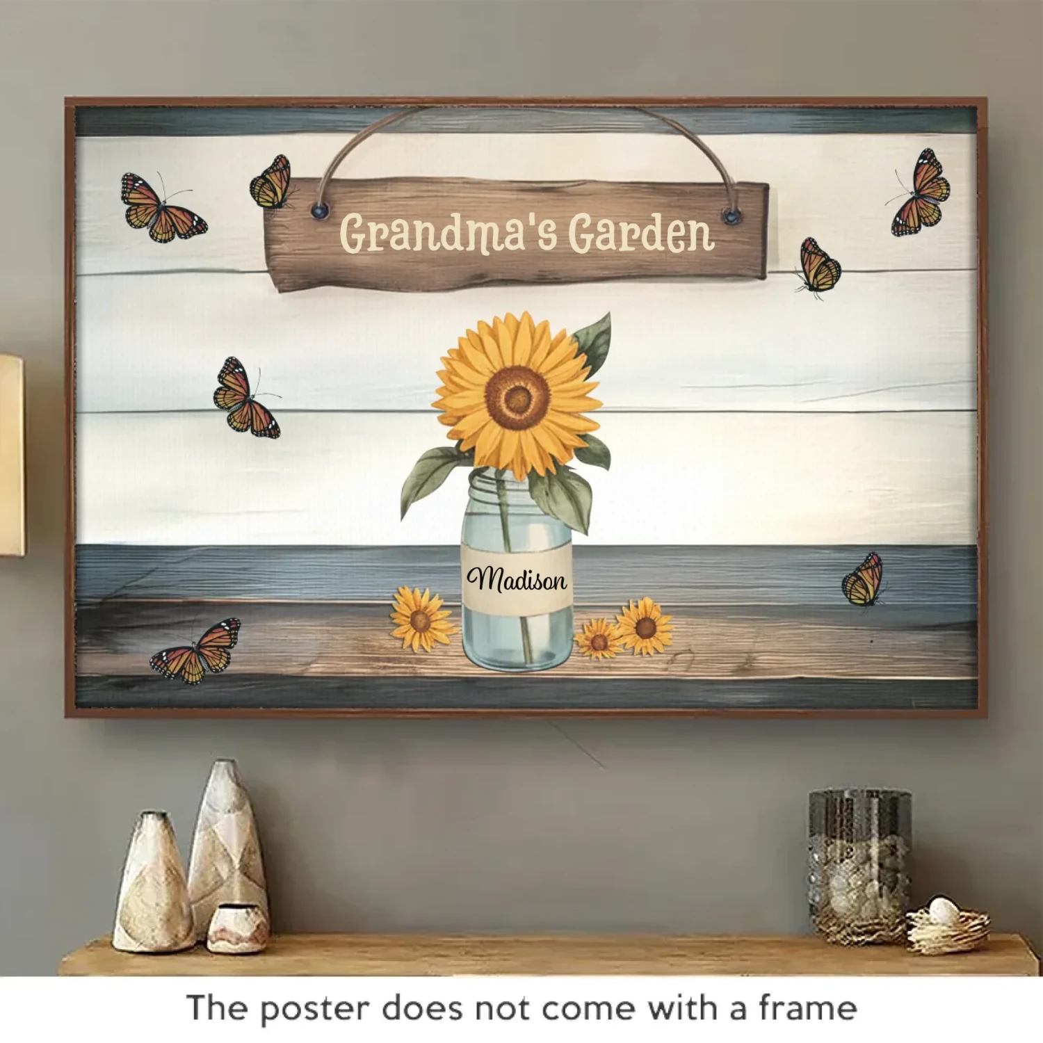 Happiness Is Blooming In Grandma’s Garden - Family Personalized Custom Horizontal Poster - Gift For Mom, Grandma 2 Happiness Is Blooming In Grandma’s Garden - Family Personalized Custom Horizontal Poster - Gift For Mom, Grandma - Image 2