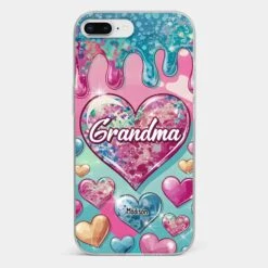 A Grandmother’s Heart Holds Forever Love - Family Personalized Custom 3D Inflated Effect Printed Clear Phone Case - Gift For Mom, Grandma -Pawfect House Store 678f98185d090 83ed67d4 aeb5 4358 960d 96e58266b4df