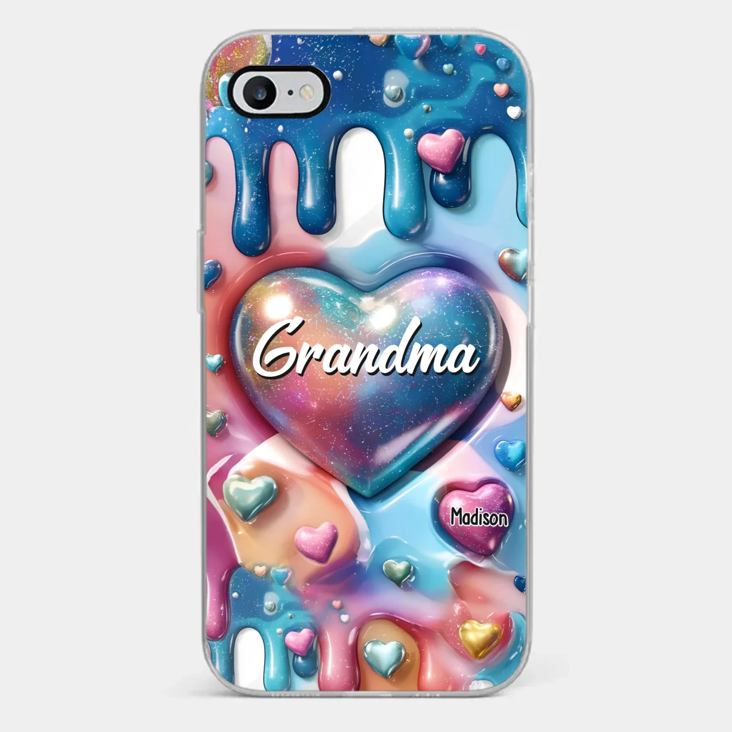 The Love For Grandkids Fills Your Heart Endlessly - Family Personalized Custom 3D Inflated Effect Printed Clear Phone Case - Gift For Mom, Grandma 2 The Love For Grandkids Fills Your Heart Endlessly - Family Personalized Custom 3D Inflated Effect Printed Clear Phone Case - Gift For Mom, Grandma - Image 2