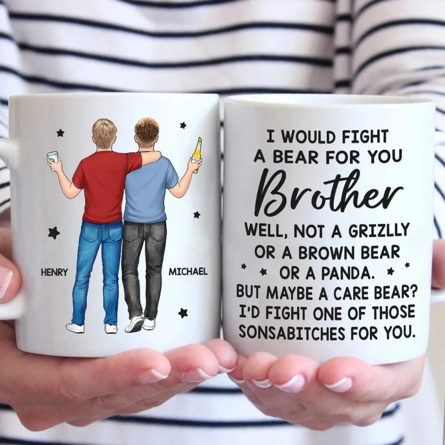 For My Brother, I’d Stand In The Line Of Fire - Family Personalized Custom Mug - Gift For Family Members 3 For My Brother, I’d Stand In The Line Of Fire - Family Personalized Custom Mug - Gift For Family Members - Image 3