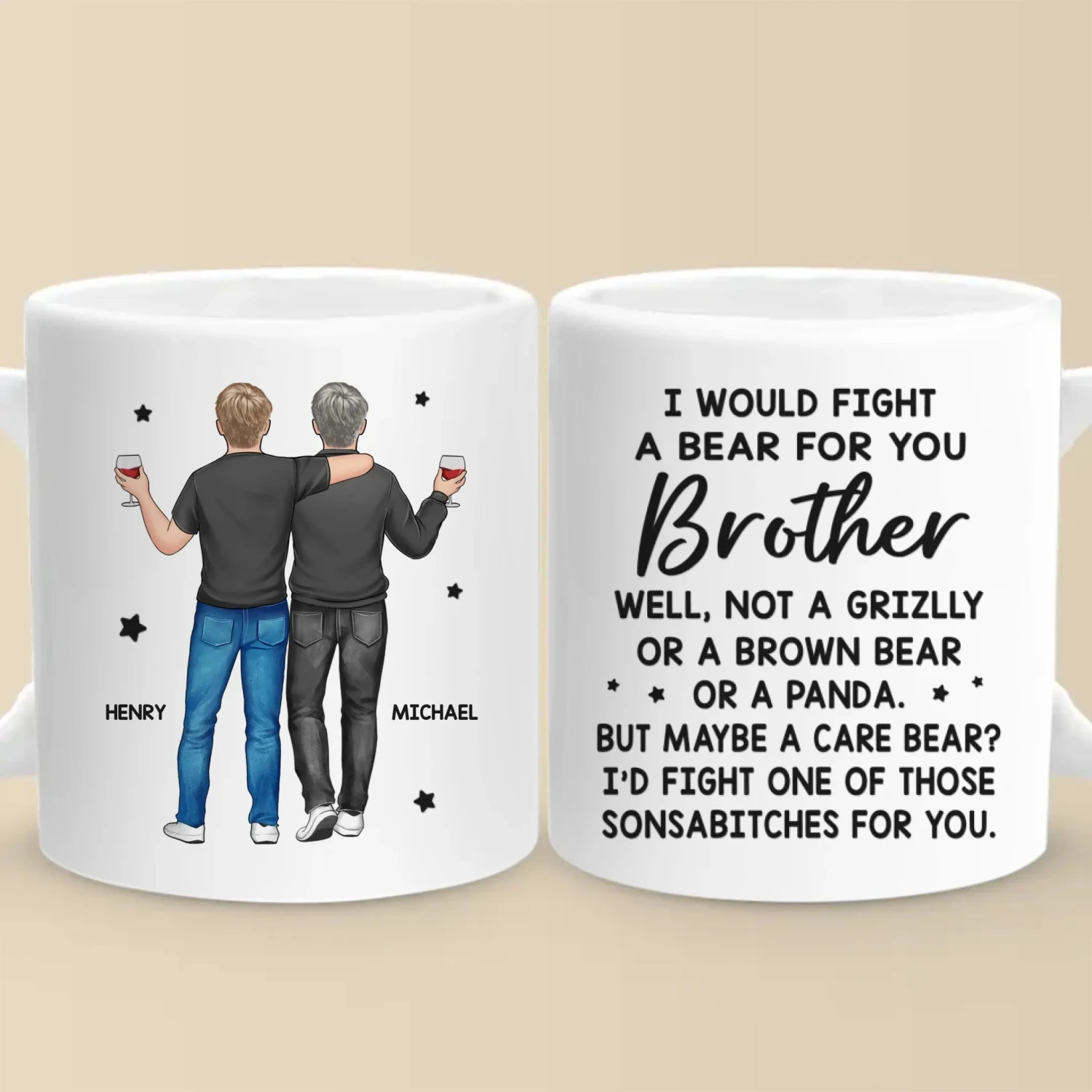 For My Brother, I’d Stand In The Line Of Fire - Family Personalized Custom Mug - Gift For Family Members 2 For My Brother, I’d Stand In The Line Of Fire - Family Personalized Custom Mug - Gift For Family Members - Image 2