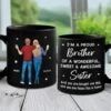 Proud To Call You My Sibling - Family Personalized Custom Black Mug - Gift For Family Members