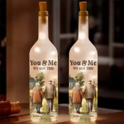 You & Me Forever, We Got This - Couple Personalized Custom Bottle Lamp - Gift For Husband Wife, Anniversary