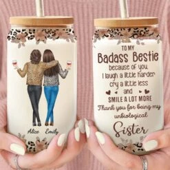 Sisters Make The Best Of Friends - Bestie Personalized Custom Glass Cup, Iced Coffee Cup - Gift For Best Friends, BFF, Sister 8 Sisters Make The Best Of Friends - Bestie Personalized Custom Glass Cup, Iced Coffee Cup - Gift For Best Friends, BFF, Sister -Pawfect House Store 679067b0f235a