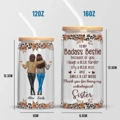 Sisters Make The Best Of Friends - Bestie Personalized Custom Glass Cup, Iced Coffee Cup - Gift For Best Friends, BFF, Sister 10 Sisters Make The Best Of Friends - Bestie Personalized Custom Glass Cup, Iced Coffee Cup - Gift For Best Friends, BFF, Sister -Pawfect House Store 679067b3c136e