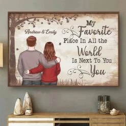 With You, I Am Always At Peace - Couple Personalized Custom Horizontal Poster - Gift For Husband Wife, Anniversary -Pawfect House Store 6790713cef7eb