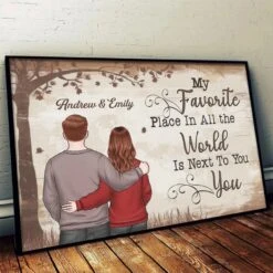 With You, I Am Always At Peace - Couple Personalized Custom Horizontal Poster - Gift For Husband Wife, Anniversary -Pawfect House Store 6790713d844c9