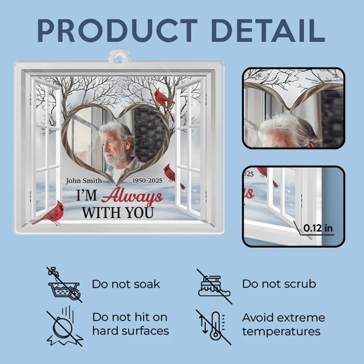 Custom Photo Memories Keep Us Together - Memorial Personalized Custom Car Ornament - Acrylic Custom Shaped - Sympathy Gift For Family Members 5 Custom Photo Memories Keep Us Together - Memorial Personalized Custom Car Ornament - Acrylic Custom Shaped - Sympathy Gift For Family Members - Image 5