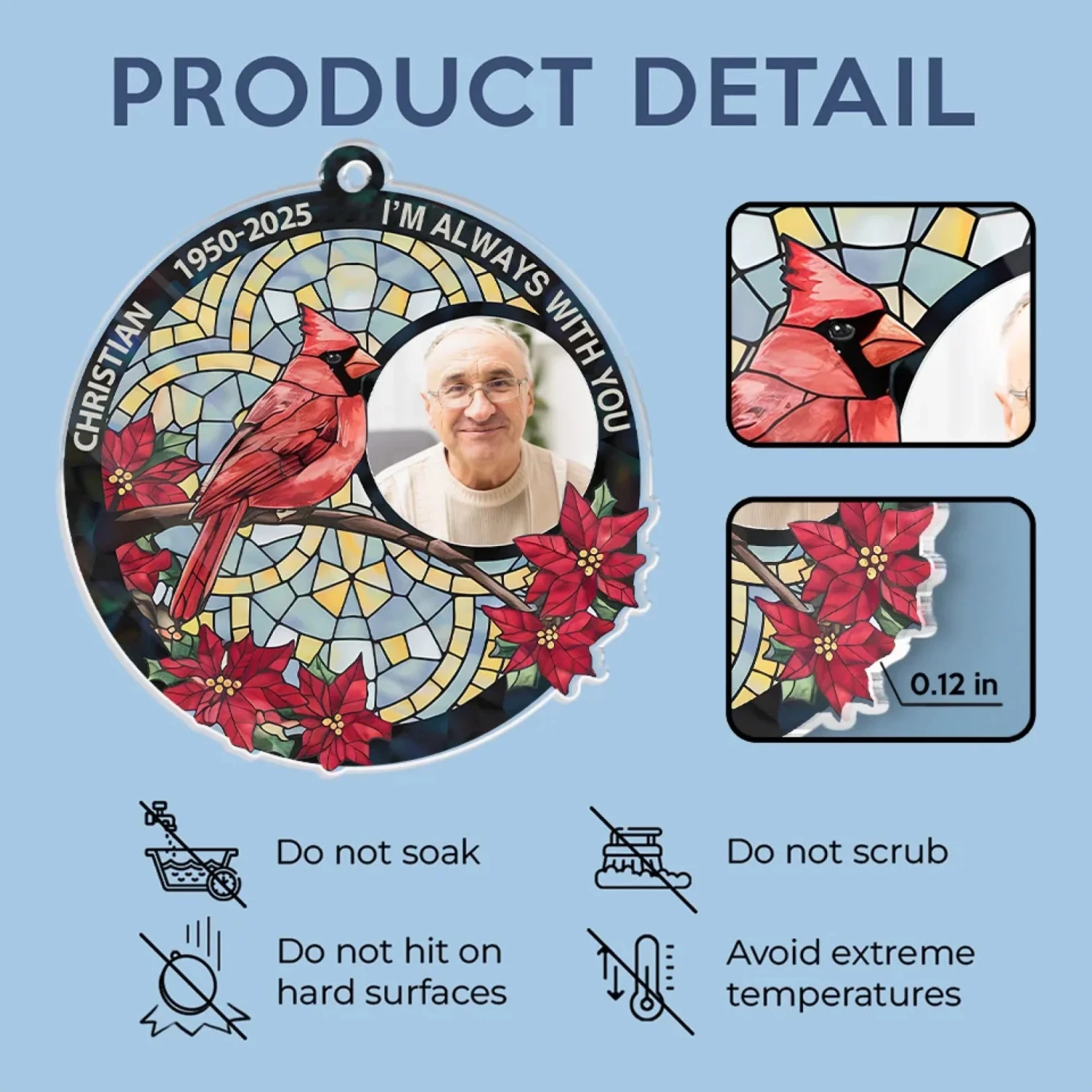 Custom Photo Time May Pass, But Love Remains - Memorial Personalized Custom Car Ornament - Acrylic Custom Shaped - Sympathy Gift For Family Members 5 Custom Photo Time May Pass, But Love Remains - Memorial Personalized Custom Car Ornament - Acrylic Custom Shaped - Sympathy Gift For Family Members - Image 5