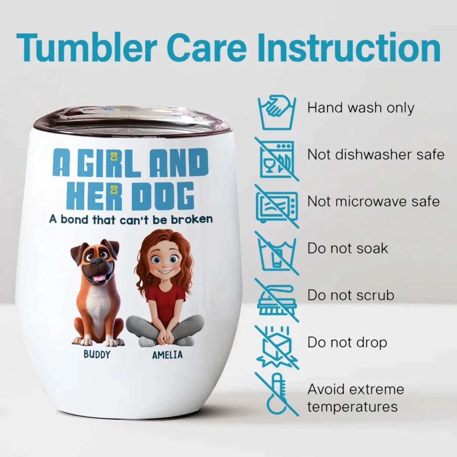 My Best Friend Has Four Paws - Dog Personalized Custom Wine Tumbler - Gift For Pet Owners, Pet Lovers 6 My Best Friend Has Four Paws - Dog Personalized Custom Wine Tumbler - Gift For Pet Owners, Pet Lovers - Image 6