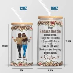 Sisterhood Is Powerful - Bestie Personalized Custom Glass Cup, Iced Coffee Cup - Gift For Best Friends, BFF, Sister 10 Sisterhood Is Powerful - Bestie Personalized Custom Glass Cup, Iced Coffee Cup - Gift For Best Friends, BFF, Sister -Pawfect House Store 67909e0240972