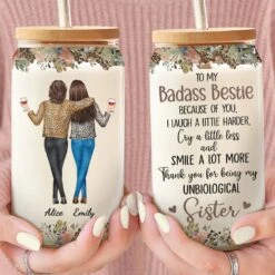Laughter Shared, Memories Made - Bestie Personalized Custom Glass Cup, Iced Coffee Cup - Gift For Best Friends, BFF, Sister 8 Laughter Shared, Memories Made - Bestie Personalized Custom Glass Cup, Iced Coffee Cup - Gift For Best Friends, BFF, Sister -Pawfect House Store 6790a1cf505b2