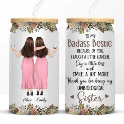 Laughter Shared, Memories Made - Bestie Personalized Custom Glass Cup, Iced Coffee Cup - Gift For Best Friends, BFF, Sister 11 Laughter Shared, Memories Made - Bestie Personalized Custom Glass Cup, Iced Coffee Cup - Gift For Best Friends, BFF, Sister -Pawfect House Store 6790a4c988ff1