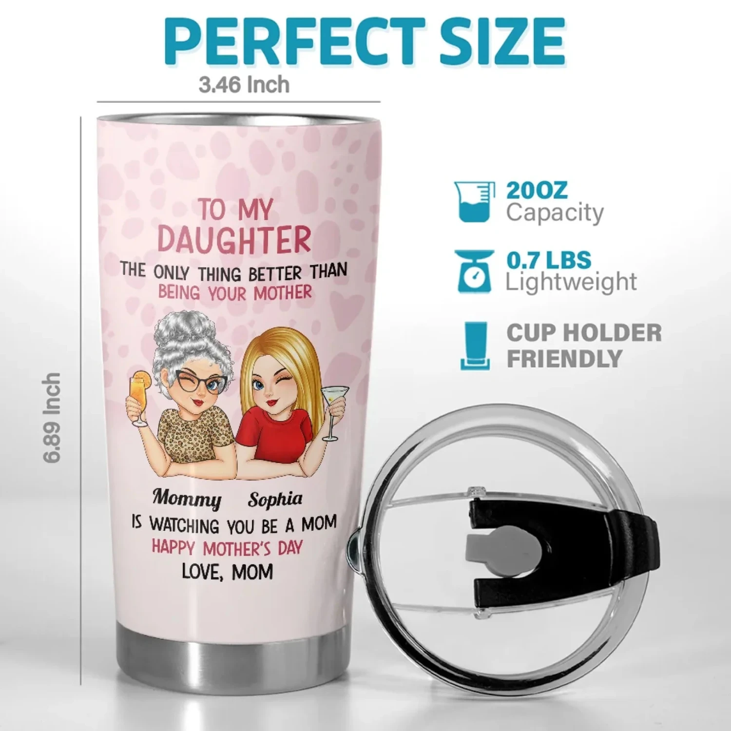 Watching You Be A Mom Is A Joy Beyond Words - Family Personalized Custom Tumbler - Gift For Mom, Daughter 3 Watching You Be A Mom Is A Joy Beyond Words - Family Personalized Custom Tumbler - Gift For Mom, Daughter - Image 3