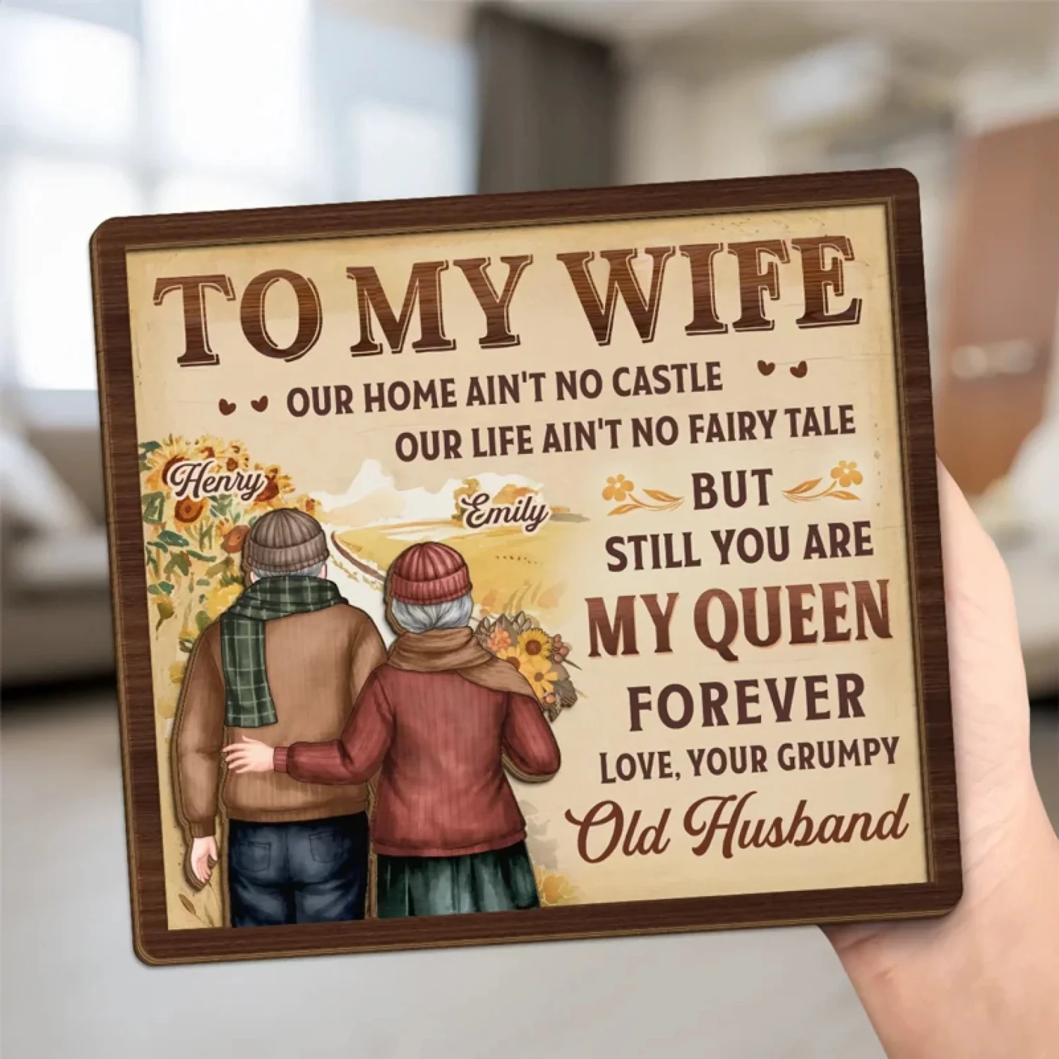 You Are My Home - Couple Personalized Custom 2-Layered Wooden Plaque With Stand - Gift For Husband Wife, Anniversary 5 You Are My Home - Couple Personalized Custom 2-Layered Wooden Plaque With Stand - Gift For Husband Wife, Anniversary - Image 5