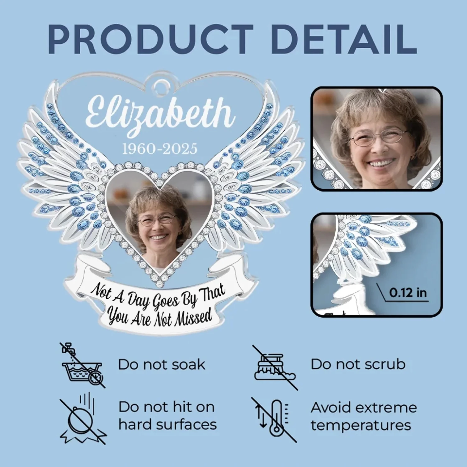 Custom Photo Miss You Everyday - Memorial Personalized Custom Car Ornament - Acrylic Custom Shaped - Sympathy Gift For Family Members 5 Custom Photo Miss You Everyday - Memorial Personalized Custom Car Ornament - Acrylic Custom Shaped - Sympathy Gift For Family Members - Image 5