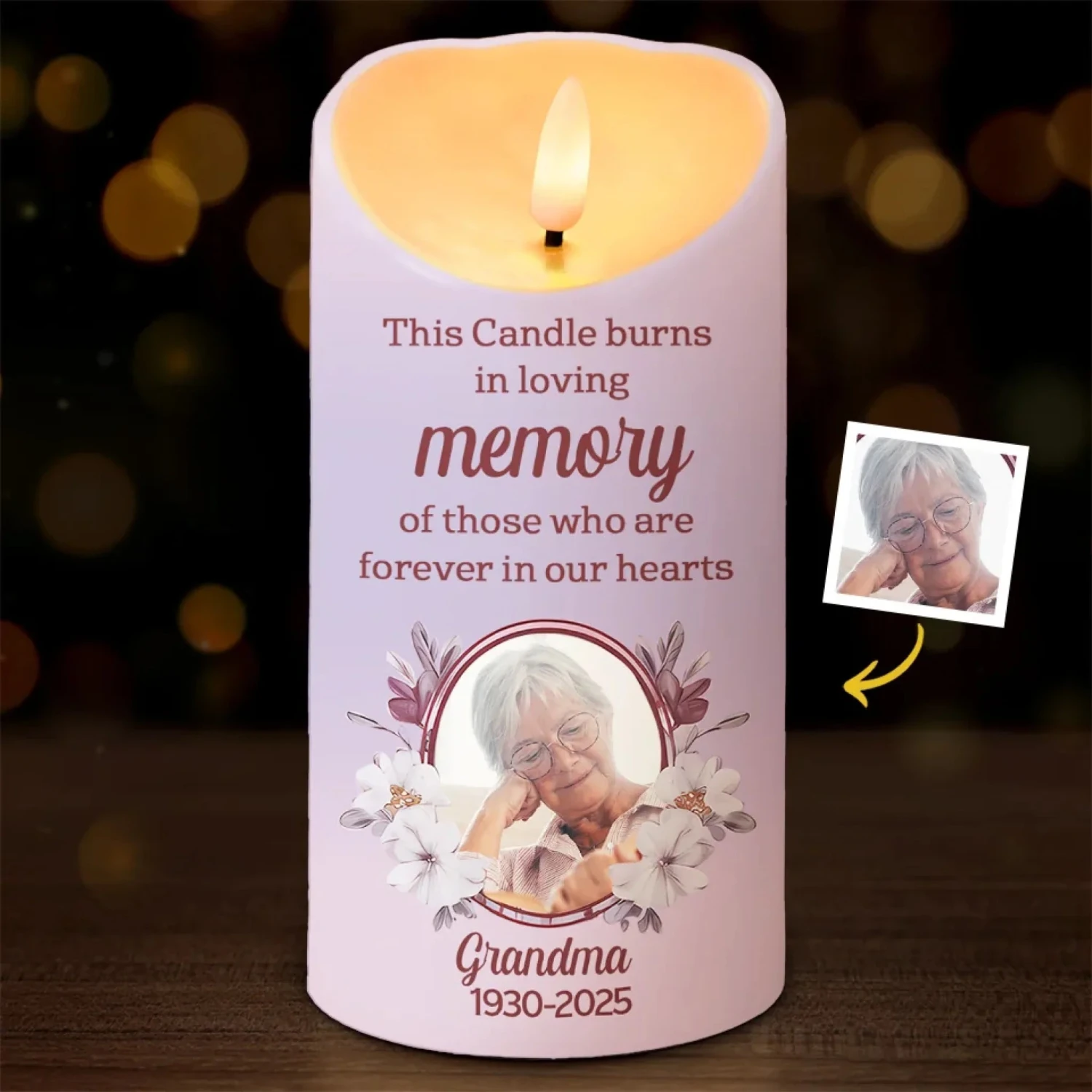 Custom Photo This Candle Is A Reminder Of Our Love - Memorial Personalized Custom LED Candle - Sympathy Gift For Family Members 1 Custom Photo This Candle Is A Reminder Of Our Love - Memorial Personalized Custom LED Candle - Sympathy Gift For Family Members