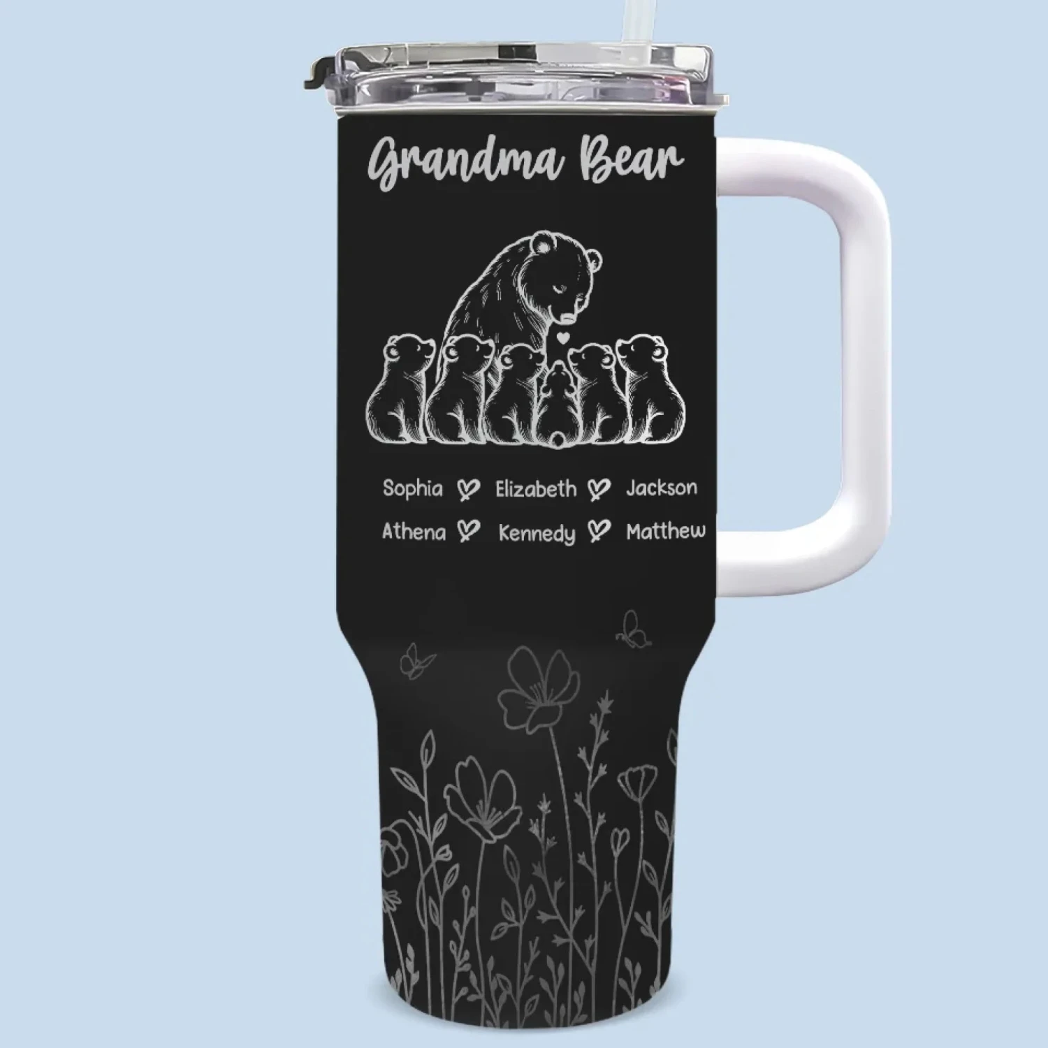 A Grandma's Love Is Eternal And Unconditional - Family Personalized Custom 40 Oz Stainless Steel Tumbler With Handle - Gift For Mom, Grandma 1 A Grandma's Love Is Eternal And Unconditional - Family Personalized Custom 40 Oz Stainless Steel Tumbler With Handle - Gift For Mom, Grandma