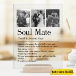 Custom Photo My Soul Found Its Match - Couple Personalized Custom Rectangle Shaped Acrylic Plaque - Gift For Husband Wife, Anniversary