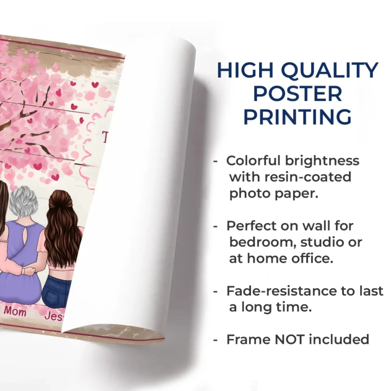 Linked By Love, Forever And Always - Family Personalized Custom Horizontal Poster - Gift For Mom 5 Linked By Love, Forever And Always - Family Personalized Custom Horizontal Poster - Gift For Mom - Image 5