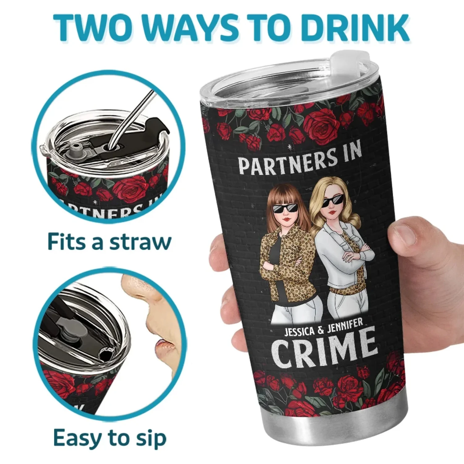 No Friendship Is An Accident - Bestie Personalized Custom Tumbler - Gift For Best Friends, BFF, Sisters 4 No Friendship Is An Accident - Bestie Personalized Custom Tumbler - Gift For Best Friends, BFF, Sisters - Image 4