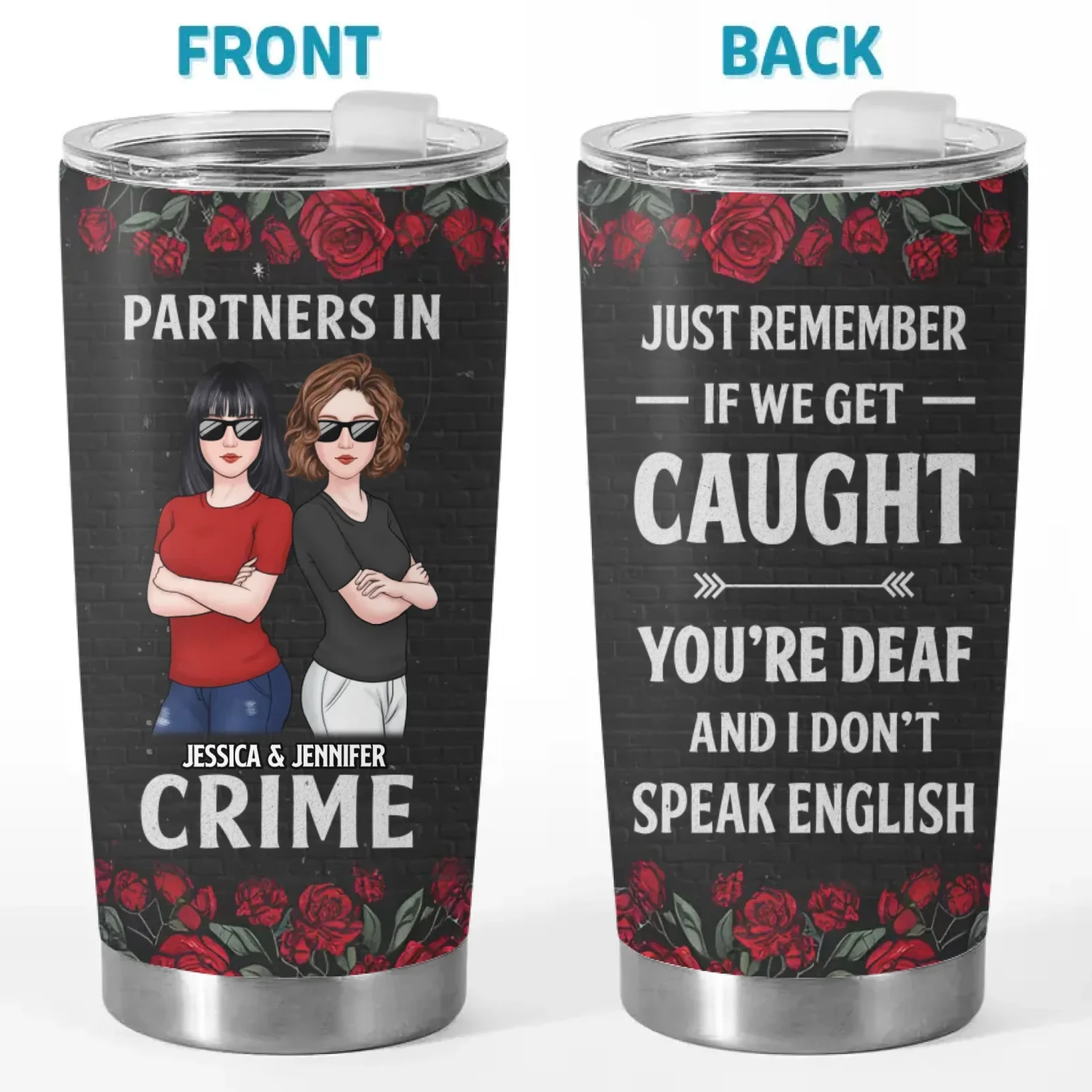 No Friendship Is An Accident - Bestie Personalized Custom Tumbler - Gift For Best Friends, BFF, Sisters 2 No Friendship Is An Accident - Bestie Personalized Custom Tumbler - Gift For Best Friends, BFF, Sisters - Image 2