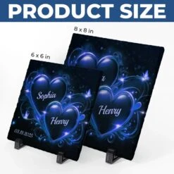 Our Love Is Timeless - Couple Personalized Custom Square Shaped Stone With Stand - Gift For Husband Wife, Anniversary -Pawfect House Store 6790d374ea9cb