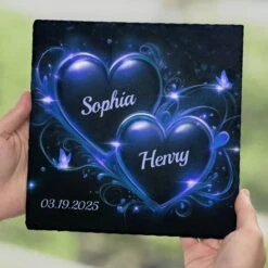 Our Love Is Timeless - Couple Personalized Custom Square Shaped Stone With Stand - Gift For Husband Wife, Anniversary -Pawfect House Store 6790d3757d4e4