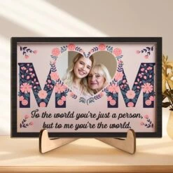 Custom Photo My First Home, My Forever Love - Family Personalized Custom 2-Layered Wooden Plaque With Stand - Gift For Mom, Daughter