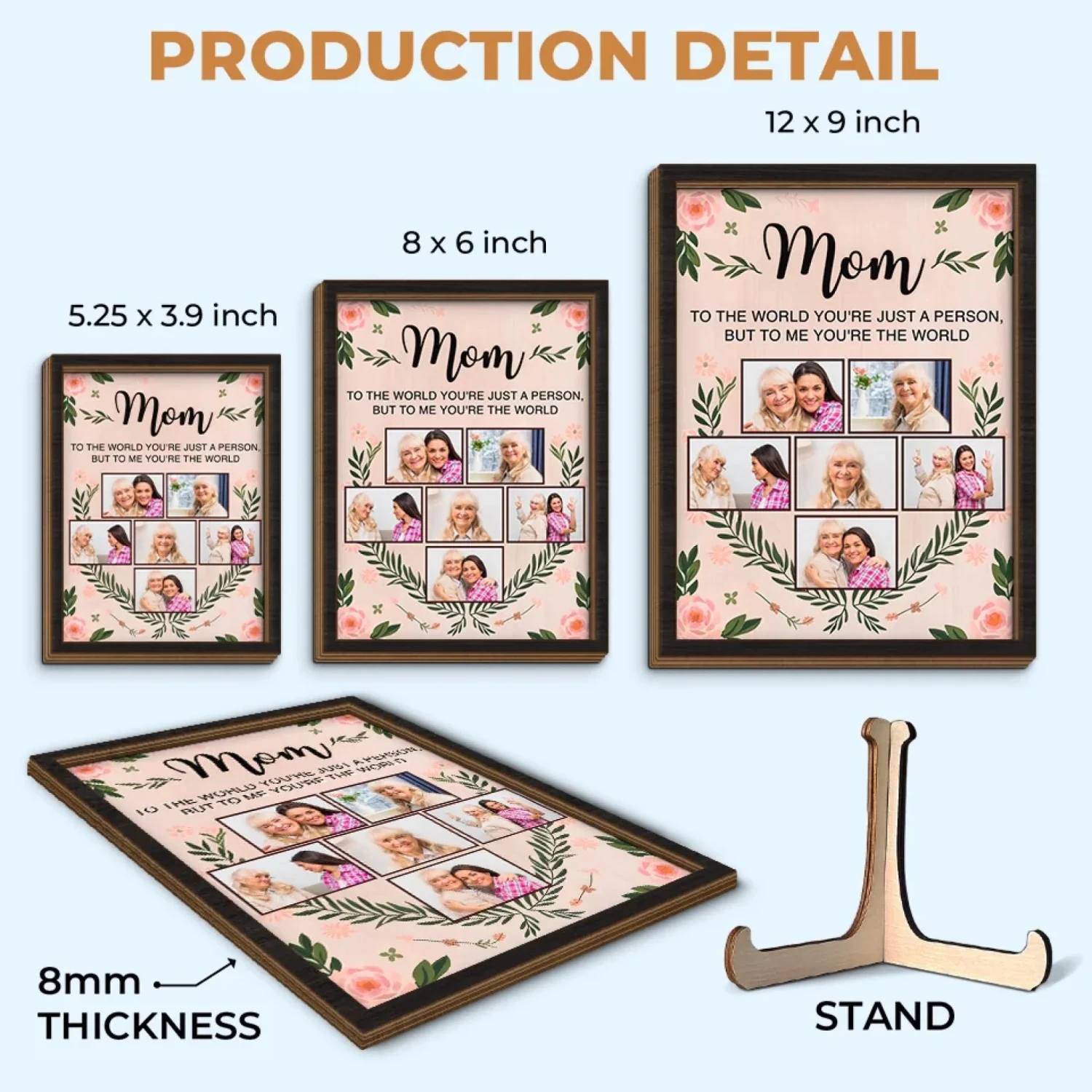 Custom Photo You Are My Heart, My Strength, My Everything - Family Personalized Custom 2-Layered Wooden Plaque With Stand - Gift For Mom, Daughter 6 Custom Photo You Are My Heart, My Strength, My Everything - Family Personalized Custom 2-Layered Wooden Plaque With Stand - Gift For Mom, Daughter - Image 6