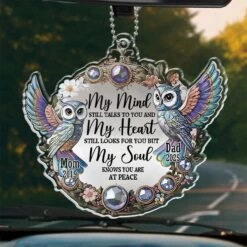 Cherished Memories Live Forever - Memorial Personalized Custom Car Ornament - Acrylic Custom Shaped - Sympathy Gift For Family Members
