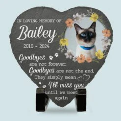 Memorial Personalized Custom Heart Shaped Stone AMZ - New Arrival, Christmas Gift, Sympathy Gift For Pet Owners, Pet Lovers, Garden Memorial Stone