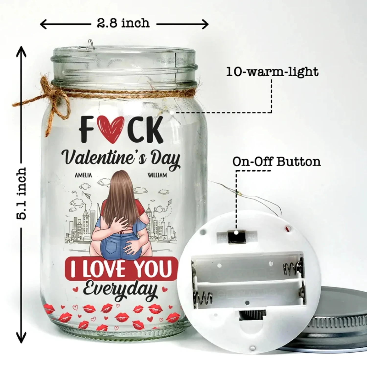 Love Is Sweet, But You’re Spicy Too - Couple Personalized Custom Mason Jar Light - Valentine Gift For Husband Wife, Anniversary 4 Love Is Sweet, But You’re Spicy Too - Couple Personalized Custom Mason Jar Light - Valentine Gift For Husband Wife, Anniversary - Image 4